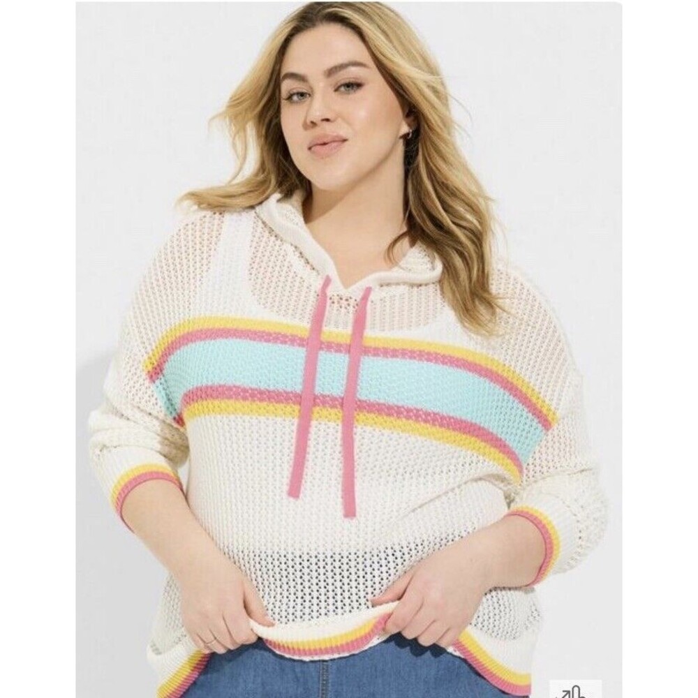 Torrid Pointelle Boxy Hoodie Sz 10